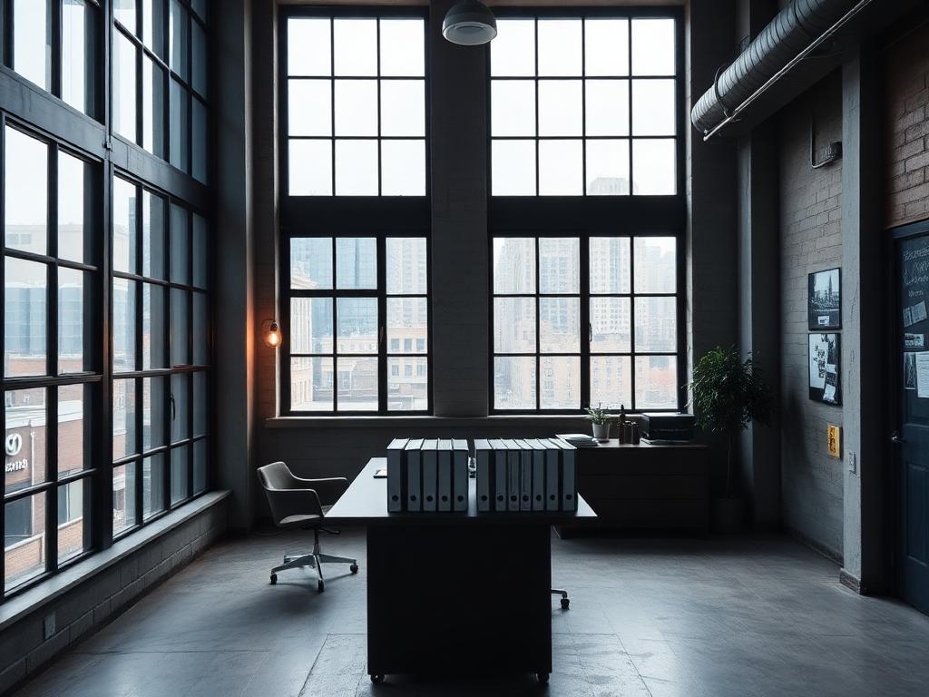 Renovated industrial office space supporting cannabis accounting in Pontiac, Michigan